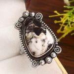 White Buffalo Turquoise Size US 11 925 Sterling Silver Ring (RS114-306)
