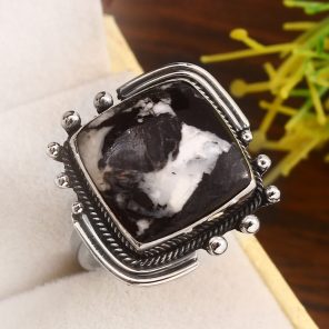 White Buffalo Turquoise Size US 11 925 Sterling Silver Ring (RS114-319)