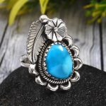 Arizona Turquoise Size US 7 925 Sterling Silver Ring (REXT35-127)
