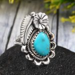 Arizona Turquoise Size US 6 925 Sterling Silver Ring (REXT35-129)