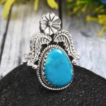 Arizona Turquoise Size US 6 925 Sterling Silver Ring (REXT35-35)