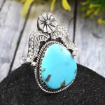 Morenci Turquoise Size US 10 925 Sterling Silver Ring (REXT35-26)