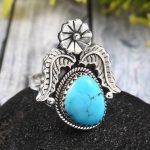 Arizona Turquoise Size US 8 925 Sterling Silver Ring (REXT35-39)