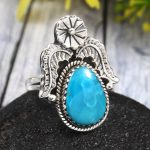 Arizona Turquoise Size US 9 925 Sterling Silver Ring (REXT35-40)