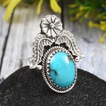 Morenci Turquoise Size US 6 925 Sterling Silver Ring (REXT35-33)