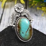 Kingman Turquoise Size US 10 925 Sterling Silver Ring (REXT35-25)