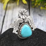 Arizona Turquoise Size US 10 925 Sterling Silver Ring (REXT35-41)