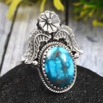 Morenci Turquoise Size US 10 925 Sterling Silver Ring (REXT35-27)
