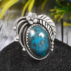 Morenci Turquoise Size US 9 925 Sterling Silver Ring (REXT35-82)