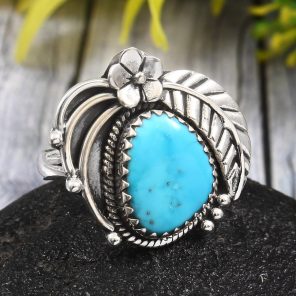 Arizona Turquoise Size US 8 925 Sterling Silver Ring (REXT35-70)