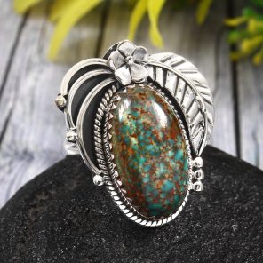Kingman Turquoise Size US 9 925 Sterling Silver Ring (REXT35-66)