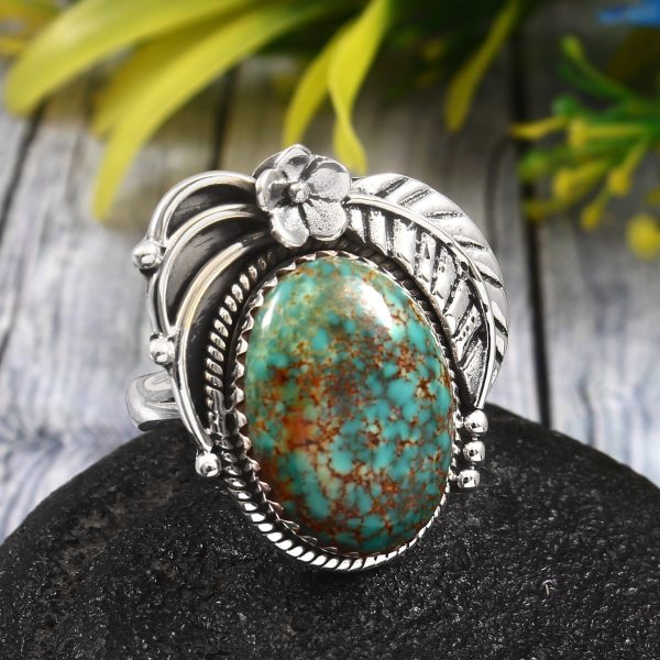 Kingman Turquoise Size US 9 925 Sterling Silver Ring (REXT35-67)