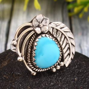 Arizona Turquoise Size US 7 925 Sterling Silver Ring (REXT35-78)
