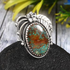Kingman Turquoise Size US 8 925 Sterling Silver Ring (REXT35-69)