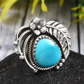 Arizona Turquoise Size US 7 925 Sterling Silver Ring (REXT35-80)