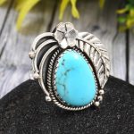 Arizona Turquoise Size US 6 925 Sterling Silver Ring (REXT35-77)