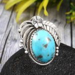 Morenci Turquoise Size US 9 925 Sterling Silver Ring (REXT35-84)
