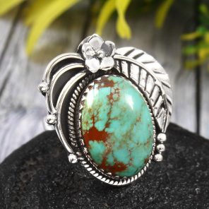 Kingman Turquoise Size US 6 925 Sterling Silver Ring (REXT35-64)