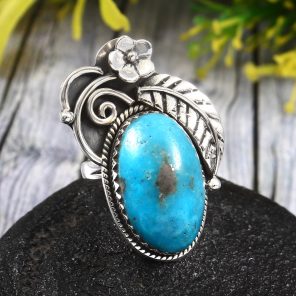 Morenci Turquoise Size US 6 925 Sterling Silver Ring (REXT35-49)