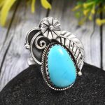 Arizona Turquoise Size US 9 925 Sterling Silver Ring (REXT35-43)
