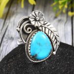 Morenci Turquoise Size US 9 925 Sterling Silver Ring (REXT35-54)