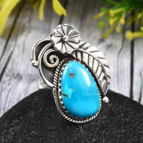 Arizona Turquoise Size US 6 925 Sterling Silver Ring (REXT35-48)