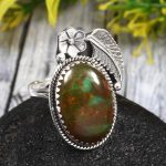 Kingman Turquoise Size US 10 925 Sterling Silver Ring (REXT35-19)