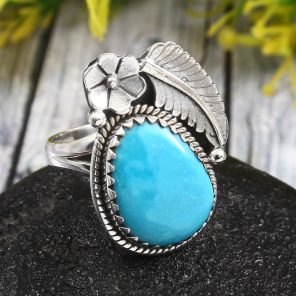 Arizona Turquoise Size US 9 925 Sterling Silver Ring (REXT35-10)