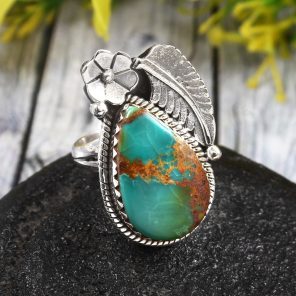 Kingman Turquoise Size US 6 925 Sterling Silver Ring (REXT35-21)