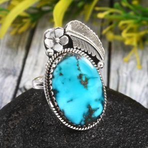 Morenci Turquoise Size US 8 925 Sterling Silver Ring (REXT35-6)