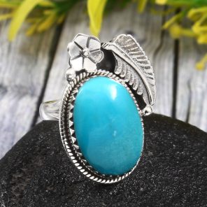 Arizona Turquoise Size US 7 925 Sterling Silver Ring (REXT35-13)