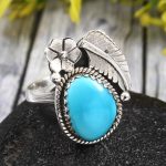 Arizona Turquoise Size US 10 925 Sterling Silver Ring (REXT35-15)