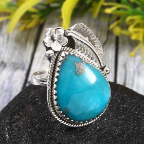 Morenci Turquoise Size US 8 925 Sterling Silver Ring (REXT35-7)