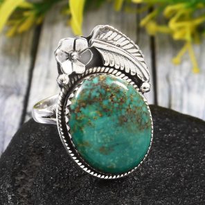 Kingman Turquoise Size US 10 925 Sterling Silver Ring (REXT35-20)