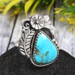 Kingman Turquoise Size US 9 925 Sterling Silver Ring (REXT35-104)