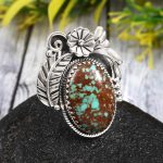 Kingman Turquoise Size US 6 925 Sterling Silver Ring (REXT35-110)