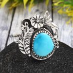 Arizona Turquoise Size US 9 925 Sterling Silver Ring (REXT35-115)