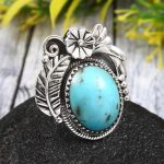 Morenci Turquoise Size US 9 925 Sterling Silver Ring (REXT35-98)