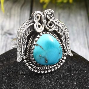 Morenci Turquoise Size US 9 925 Sterling Silver Ring (REXT35-152)