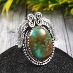 Kingman Turquoise Size US 7 925 Sterling Silver Ring (REXT35-160)
