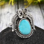 Arizona Turquoise Size US 10 925 Sterling Silver Ring (REXT35-174)