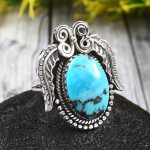 Kingman Turquoise Size US 8 925 Sterling Silver Ring (REXT35-166)