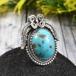 Morenci Turquoise Size US 6 925 Sterling Silver Ring (REXT35-147)