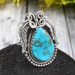 Kingman Turquoise Size US 6 925 Sterling Silver Ring (REXT35-162)