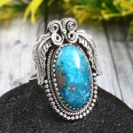 Morenci Turquoise Size US 10 925 Sterling Silver Ring (REXT35-150)