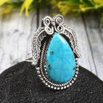 Arizona Turquoise Size US 9 925 Sterling Silver Ring (REXT35-175)