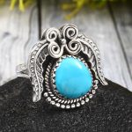 Arizona Turquoise Size US 8 925 Sterling Silver Ring (REXT35-171)
