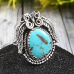 Morenci Turquoise Size US 7 925 Sterling Silver Ring (REXT35-159)