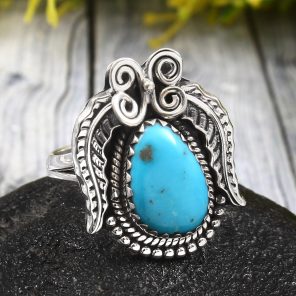 Arizona Turquoise Size US 10 925 Sterling Silver Ring (REXT35-173)