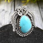 Arizona Turquoise Size US 8 925 Sterling Silver Ring (REXT35-172)